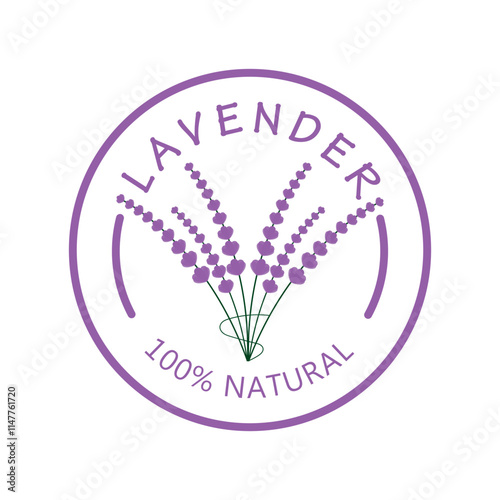 purple lavender flower logo, for flower gardens, parks, business, cosmetics, fashion, vector