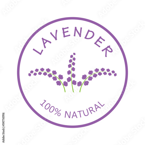 purple lavender flower logo, for flower gardens, parks, business, cosmetics, fashion, vector