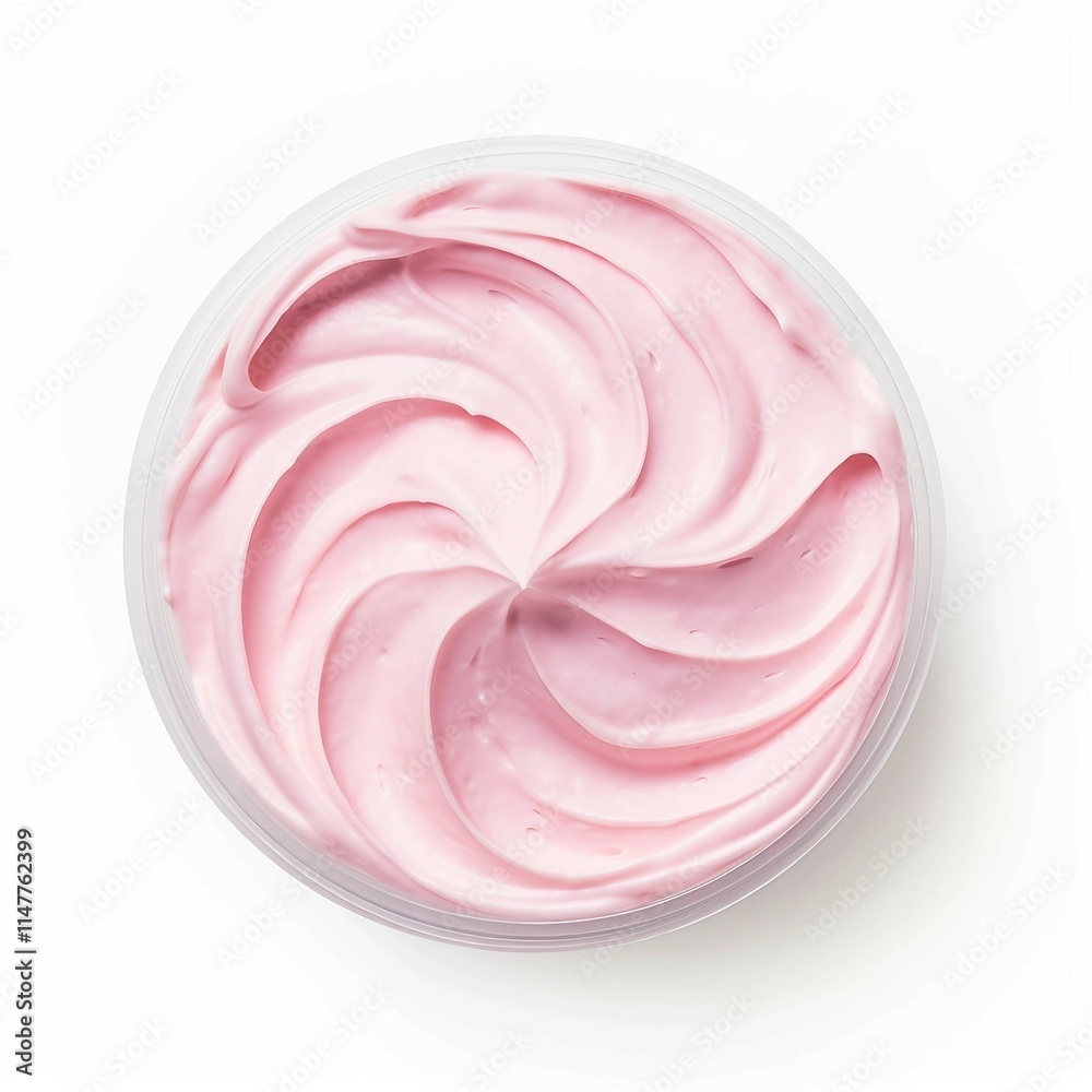 Pink Body Butter , Isolated white background, flat lay Pink Body Butter , Isolated white background, flat lay
