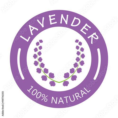 purple lavender flower logo, for flower gardens, parks, business, cosmetics, fashion, vector