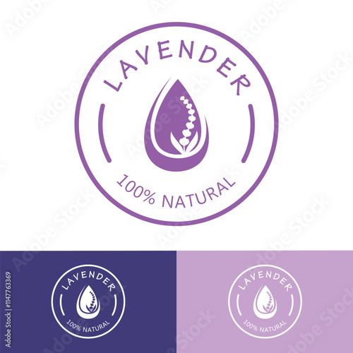 purple lavender flower logo, for flower gardens, parks, business, cosmetics, fashion, vector