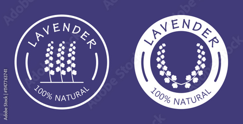 purple lavender flower logo, for flower gardens, parks, business, cosmetics, fashion, vector