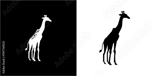 silhouette a giraffe photo