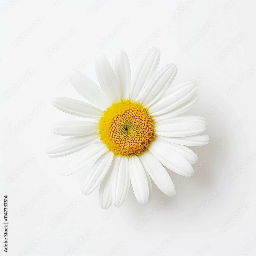 Fototapeta premium White Daisy, Isolated white background, flat lay