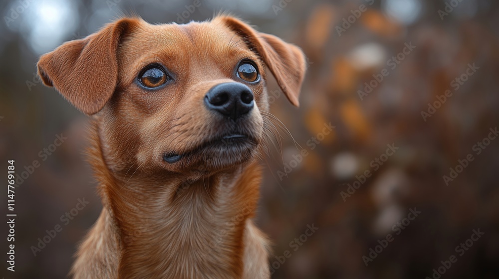 Curious Brown Dog Captured in a Natural Outdoor Setting Curious Brown Dog Captured in a Natural Outdoor Setting