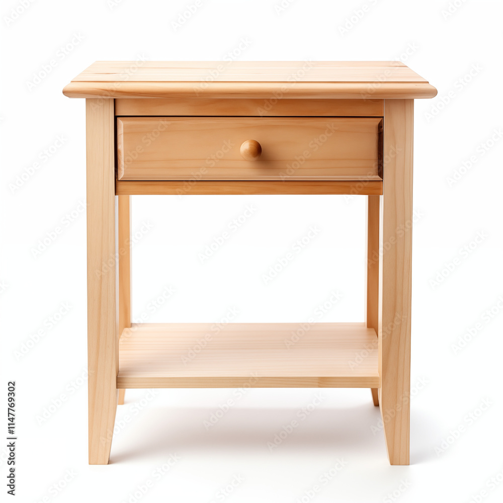 Light Wood Nightstand with Drawer and Shelf Light Wood Nightstand with Drawer and Shelf