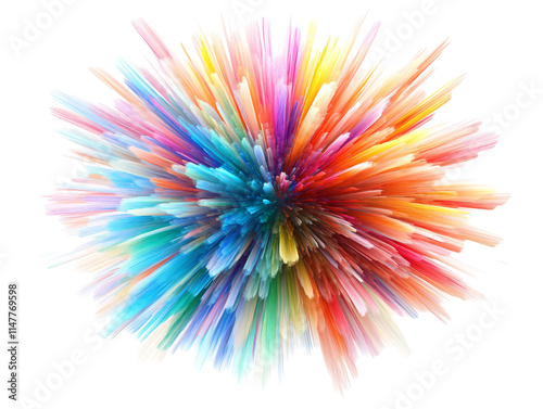 Colorful Splatter Abstract on White photo