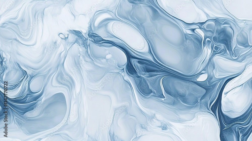 Obraz premium Abstract background with a swirling marble pattern in blue and gray, featuring fluid shapes and organic textures. 
