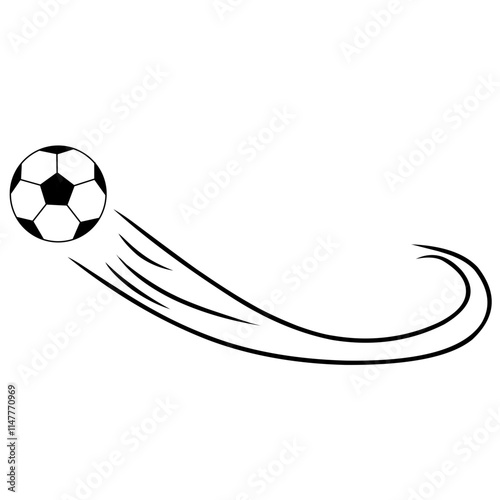 soccer ball with motion line illustration  bounce effects 