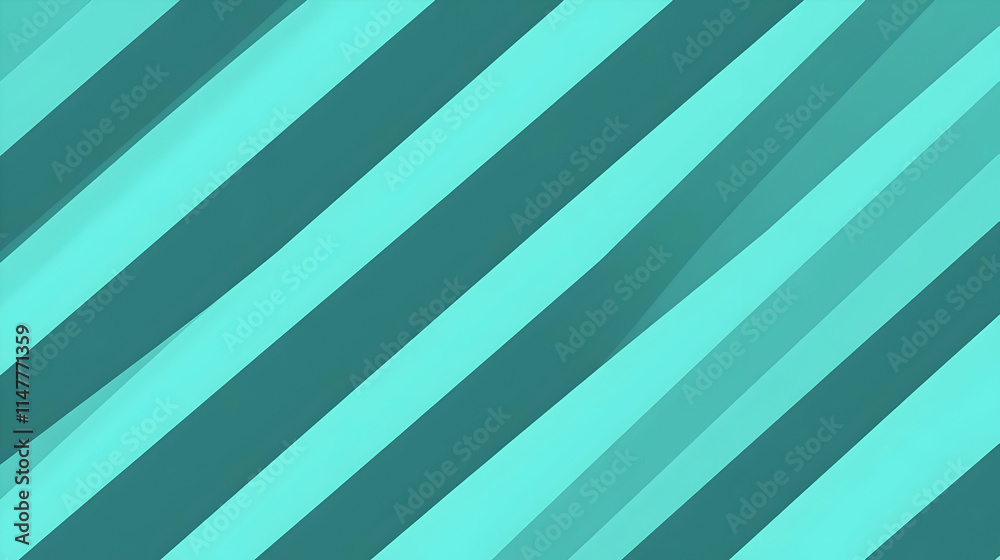 Obraz premium Abstract Background Teal and Mint Diagonal Stripes Illustration