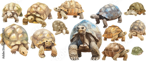 tortoise watercolor clipart