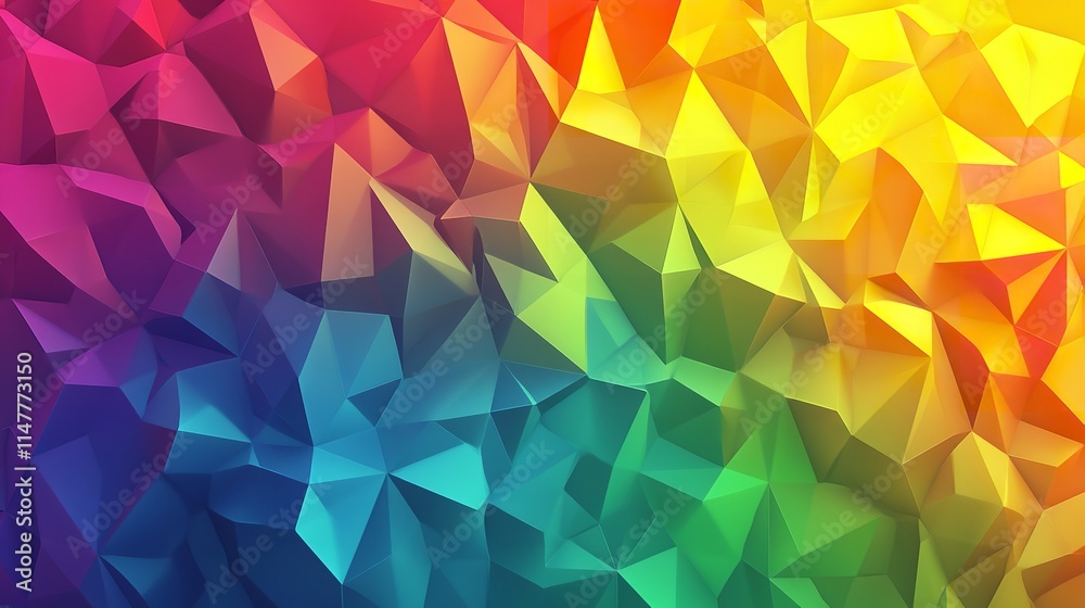 Fototapeta premium Color Blend Rainbow Trendy Low Poly BG Design.