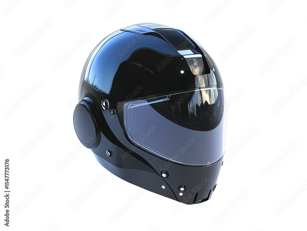 Fototapeta premium Isolated Black Motorcycle Helmet with Visor