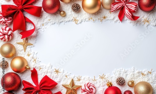 Festive Christmas decorations with ornaments