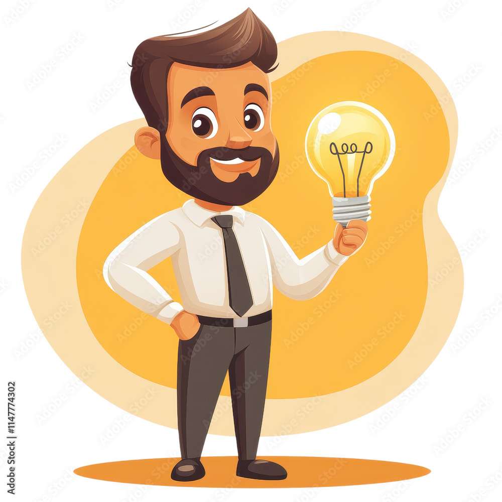 Creative business ideas a businessman holding a light bulb in a colorful flat design inspiring innovation Creative business ideas a businessman holding a light bulb in a colorful flat design inspiring innovation