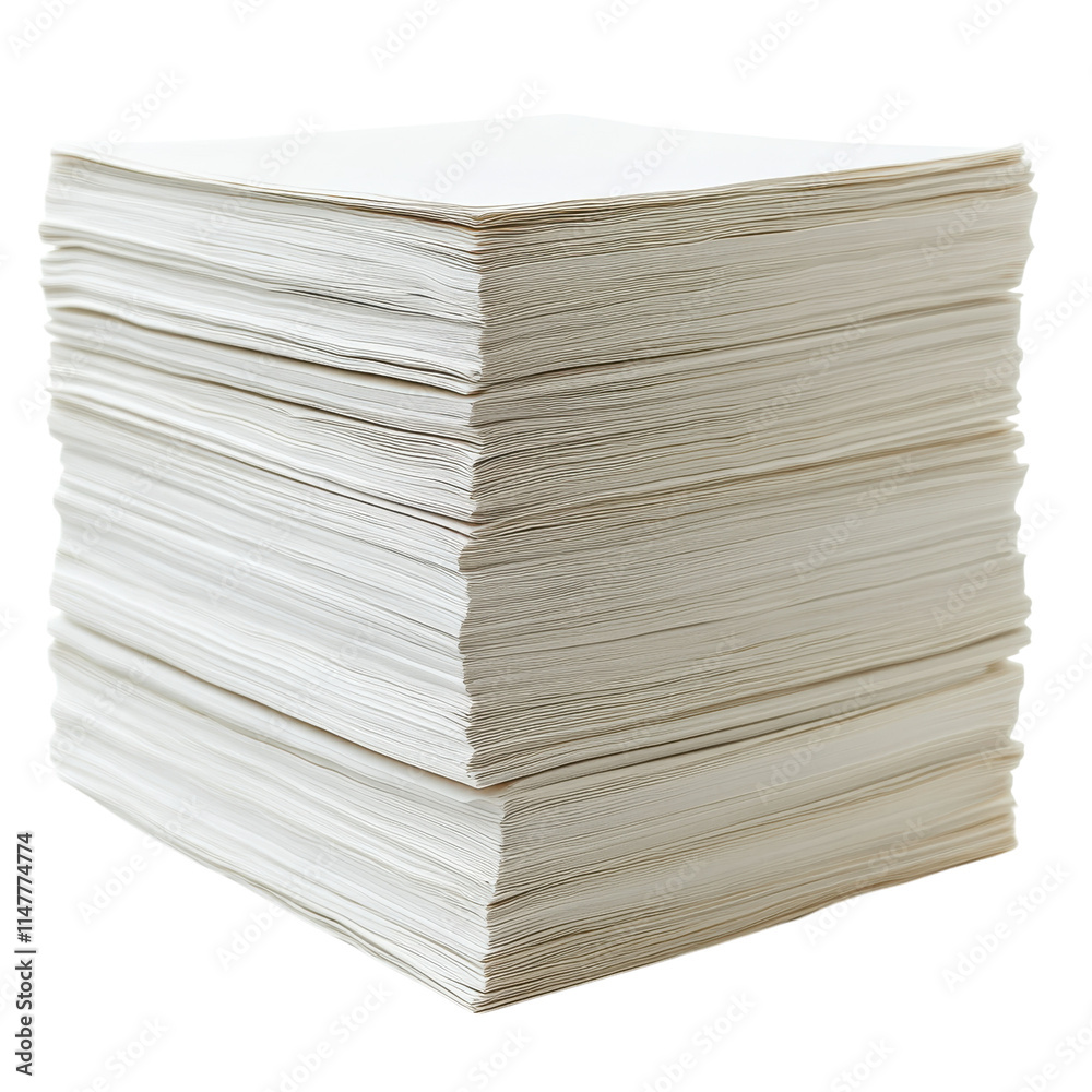 Clean stack of white paper office space flat design minimalist environment top-down view professional concept Clean stack of white paper office space flat design minimalist environment top-down view professional concept
