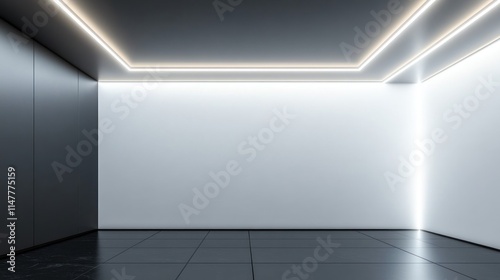 Wallpaper Mural Modern minimalist empty room with LED lighting. Torontodigital.ca
