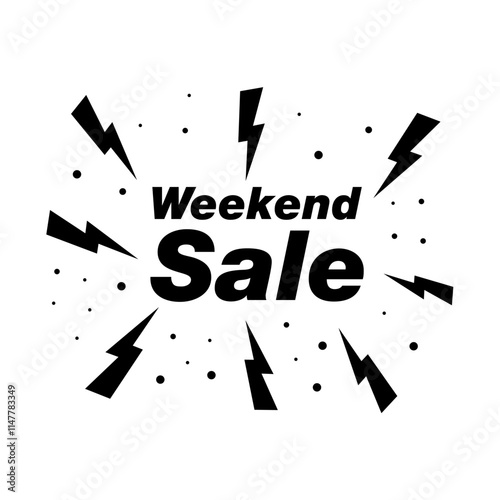 Modern weekend sale offer design with flash signs