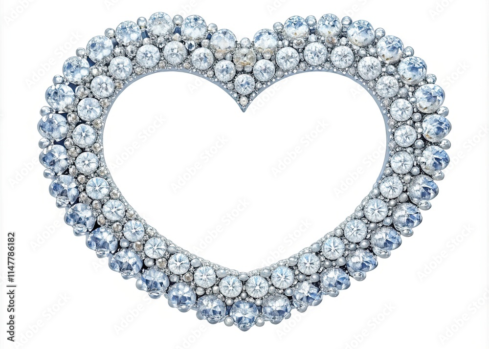 An elegant circle of precious white heart-shaped diamonds creates a luxurious jewel border. An elegant circle of precious white heart-shaped diamonds creates a luxurious jewel border.