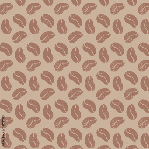 Mocha mousse color coffee beans seamless pattern