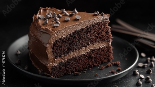 Delicious Chocolate Cake Slice: Indulge in this rich, decadent chocolate cake, perfect for satisfying your sweet tooth.
