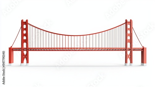 Golden Gate Bridge San Francisco USA isolated on a white background symbolizing American engineering marvels