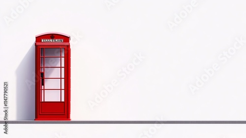 Iconic red telephone booth from the UK isolated on a white background