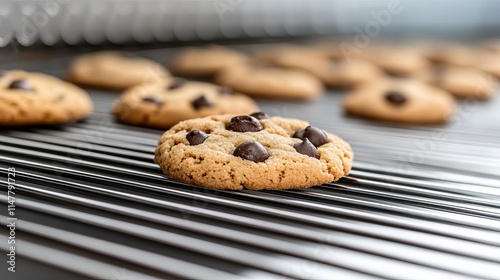 Interior of a cookie factory showcasing the stepbystep process of cookie production in the food industry