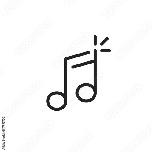 thin line music note icon for audio streaming