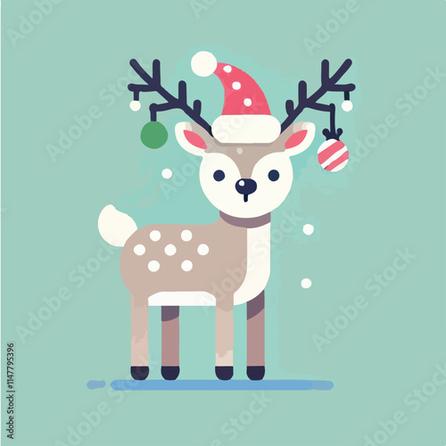 cute and beautiful christmas reindeer vector