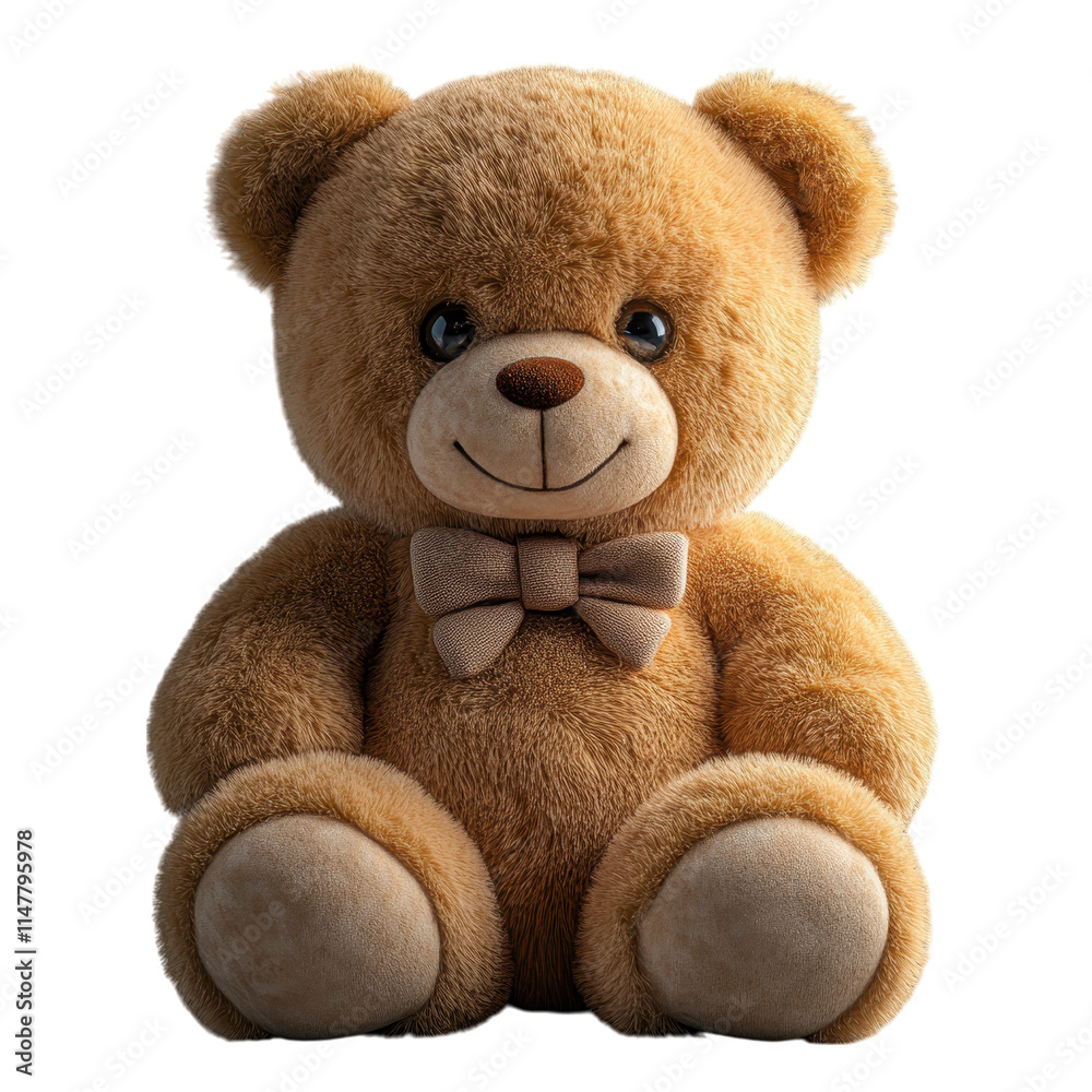 Fototapeta premium Lonely teddy bear toy isolation scene cozy room digital illustration soft lighting close-up whimsical concept