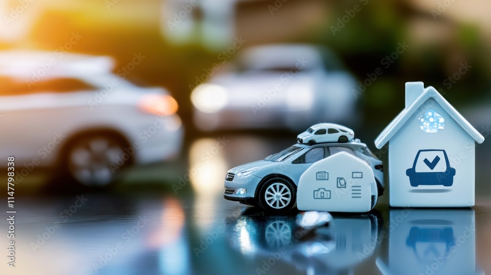 Toy cars with a home shape concept. Toy cars with a home shape concept.
