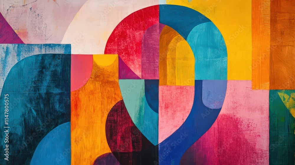 Fototapeta premium Artists experiment with abstract art, using vibrant colors and bold shapes to create captivating compositions