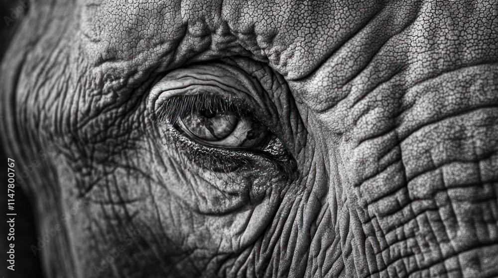 The Wise Old Elephant's Eye: A Monochromatic Portrait of Age and Wisdom