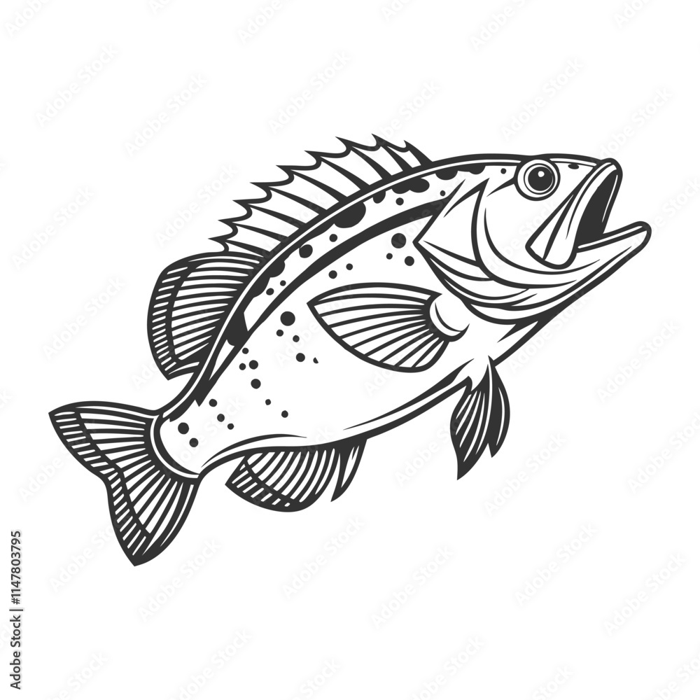 Fototapeta premium Chilipepper Rockfish Vector Art and Illustration