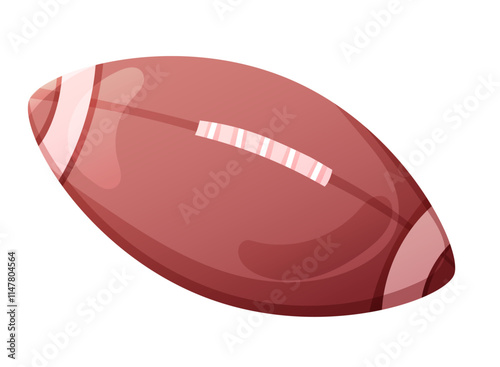 Brown rugby ball for game isolated on transparent background