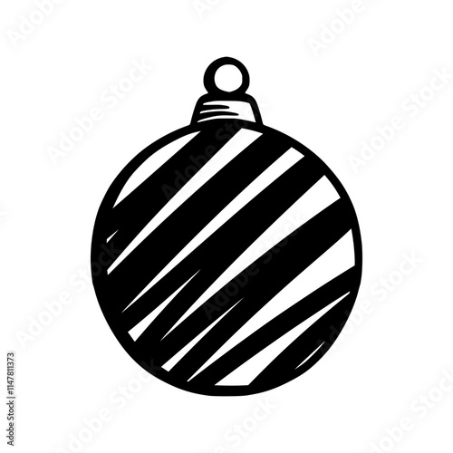 Christmas tree toy with ornaments. Xmas ball in a simple shape isolated on a white background. Vector illustration
