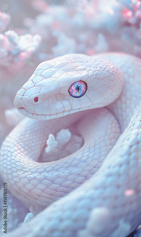 Fototapeta premium Glitter snake art illustration wallpaper