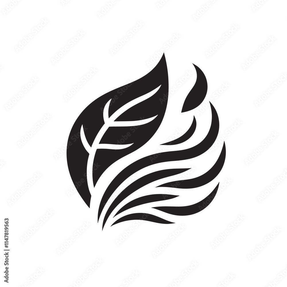 Obraz premium Abstract black leaf design. (1)