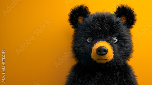 toy bear with yellow background