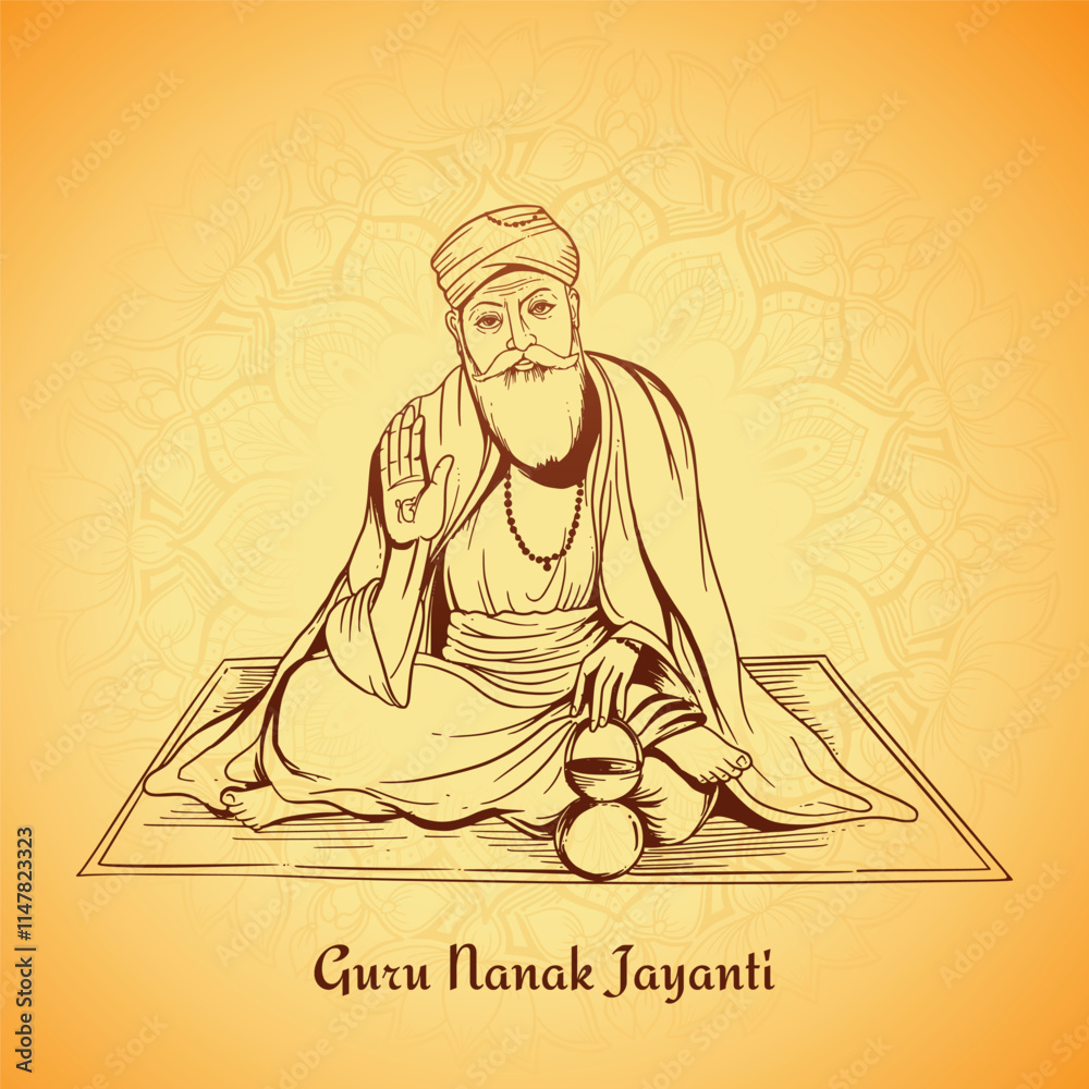 Guru Nanak Jayanti celebrates the birth of the first Sikh Guru background Guru Nanak Jayanti celebrates the birth of the first Sikh Guru background