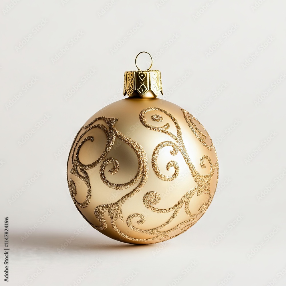 A beautifully crafted gold Christmas ornament featuring an intricate swirl design, perfect for holiday decorations and festive themes. A beautifully crafted gold Christmas ornament featuring an intricate swirl design, perfect for holiday decorations and festive themes.
