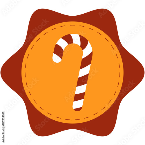 Christmas sticker label tag candy cane
