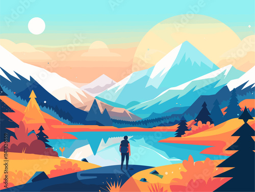 Animated Textured Landscape with a Minimalist Flair