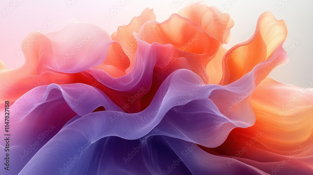 Obraz premium Abstract swirling fabric, pastel colors.