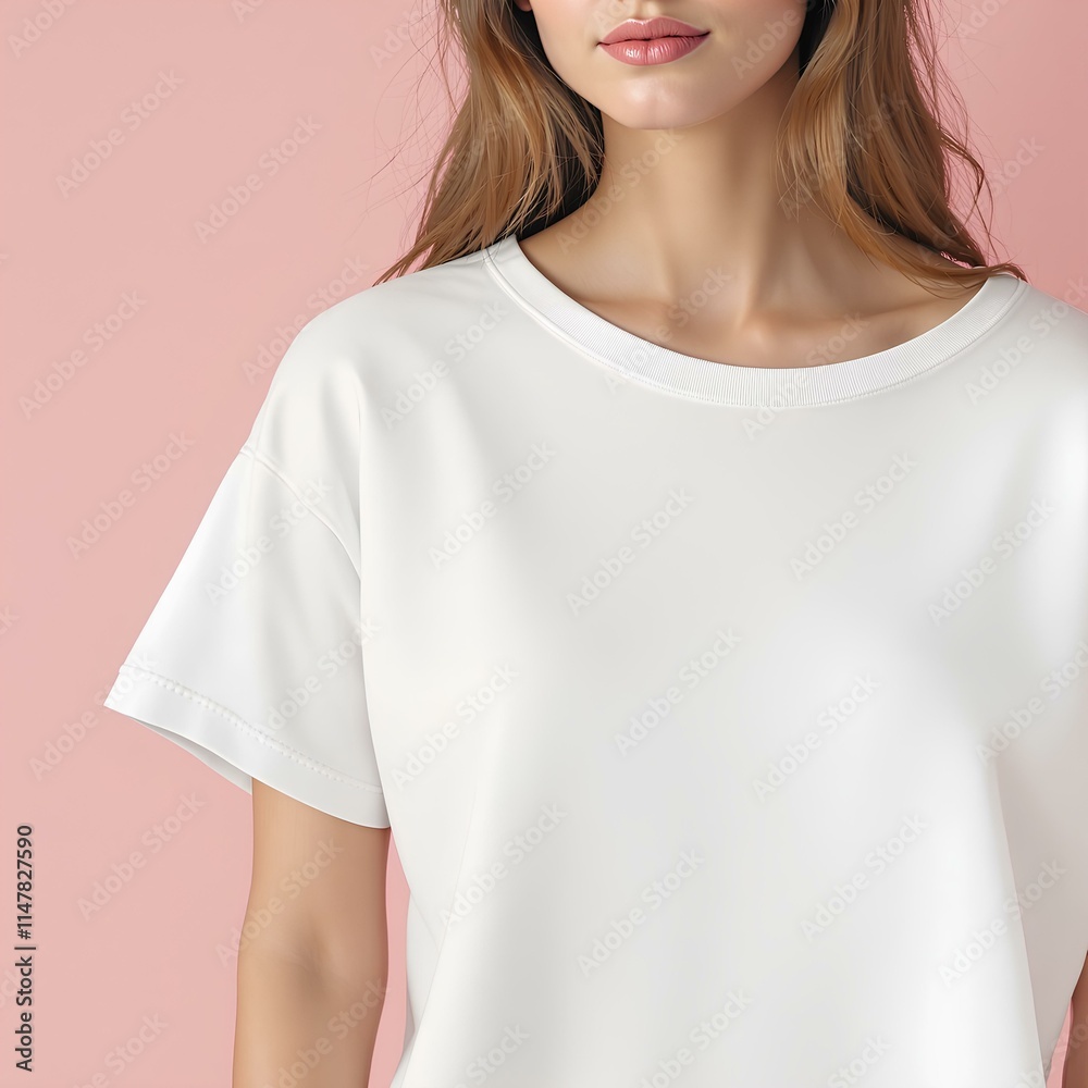 White Shirt Mockup with a Female Model for Creative Design Inspiration White Shirt Mockup with a Female Model for Creative Design Inspiration