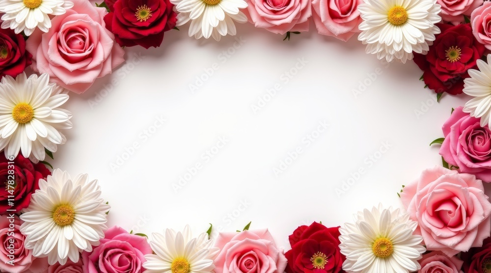Romantic floral border with open space for text, designed for Valentine’s Day greetings. The soft pastel tones of the flowers add a touch of charm, creating a warm and inviting composition. Romantic floral border with open space for text, designed for Valentine’s Day greetings. The soft pastel tones of the flowers add a touch of charm, creating a warm and inviting composition.