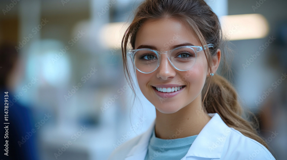 A dentist wearing magnification glasses while carefully examining a patient teeth A dentist wearing magnification glasses while carefully examining a patient teeth
