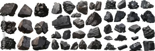 coal watercolor clipart