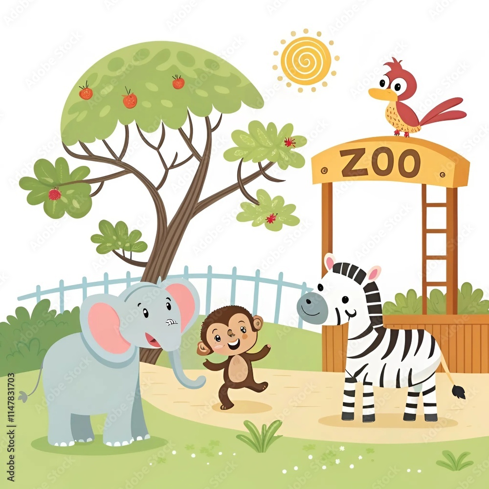 Fototapeta premium zoo with animals